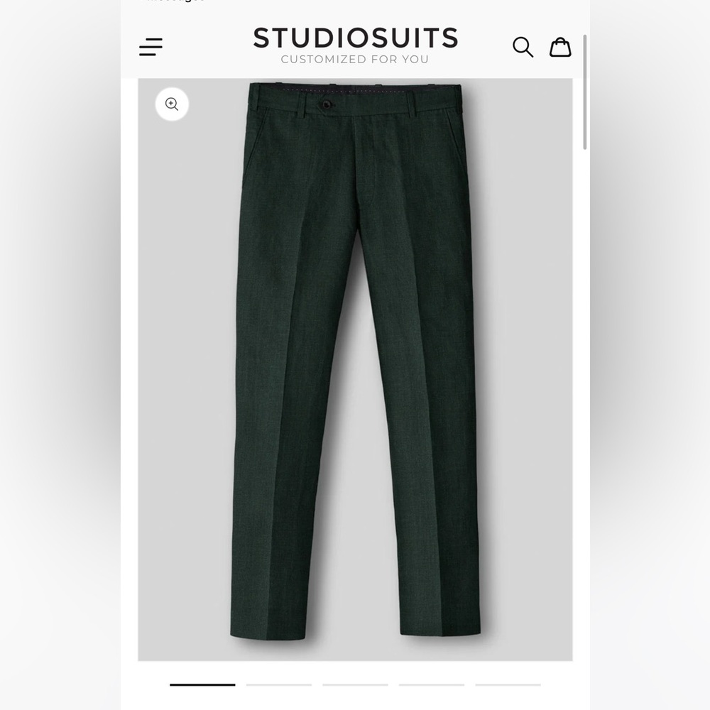 Dark Green Linen Trousers